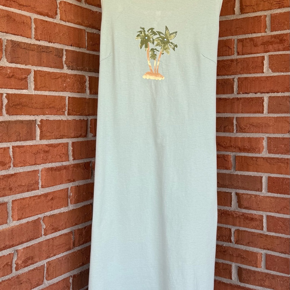 Tropical Embroidered Sleeveless Dress